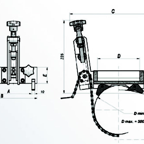 DMP 501 Pipe Cradle for Large Mag Drills