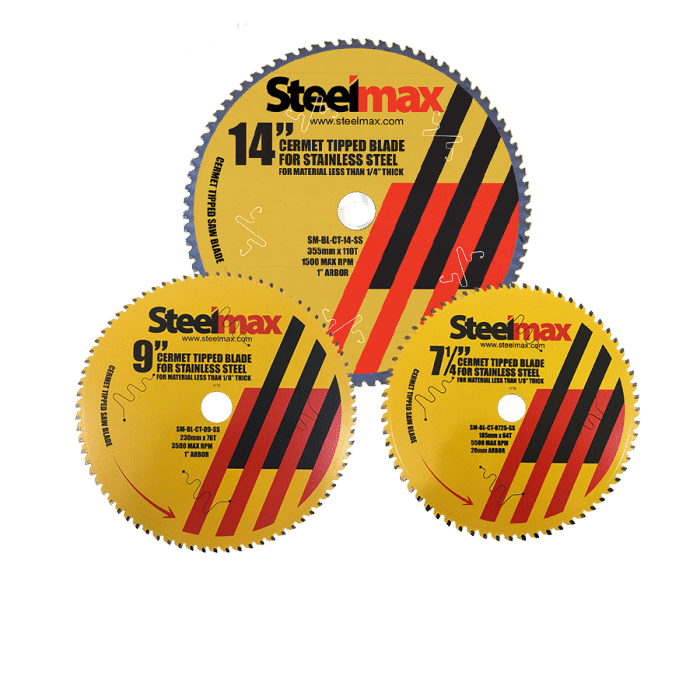 Cermet Tipped Metal Cutting Saw Blades - For Stainless Steel